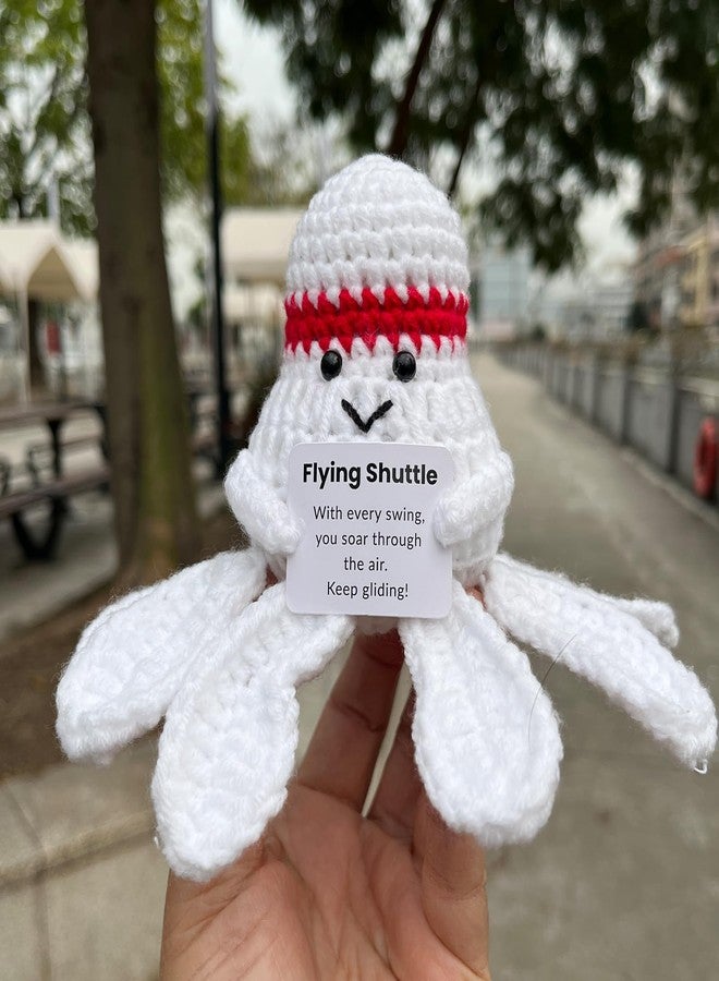 PLWalker Emotional Support Badminton Gifts, Crocheted Badminton Plush Decor, Funny Positive Crochet Badminton Stuffed Doll Plushies - Image 3